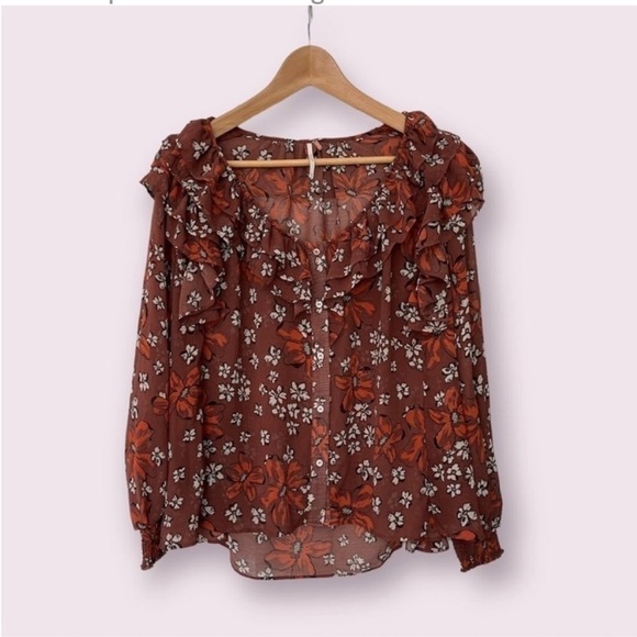 Free People Floral Print Blouse - Picture 1 of 7